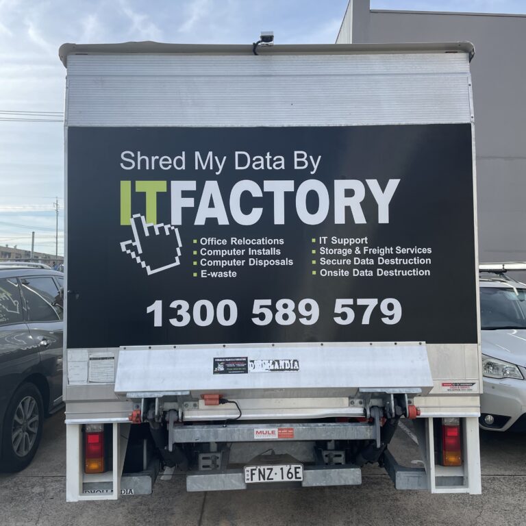 Mobile data destruction truck used for on-site shredding
