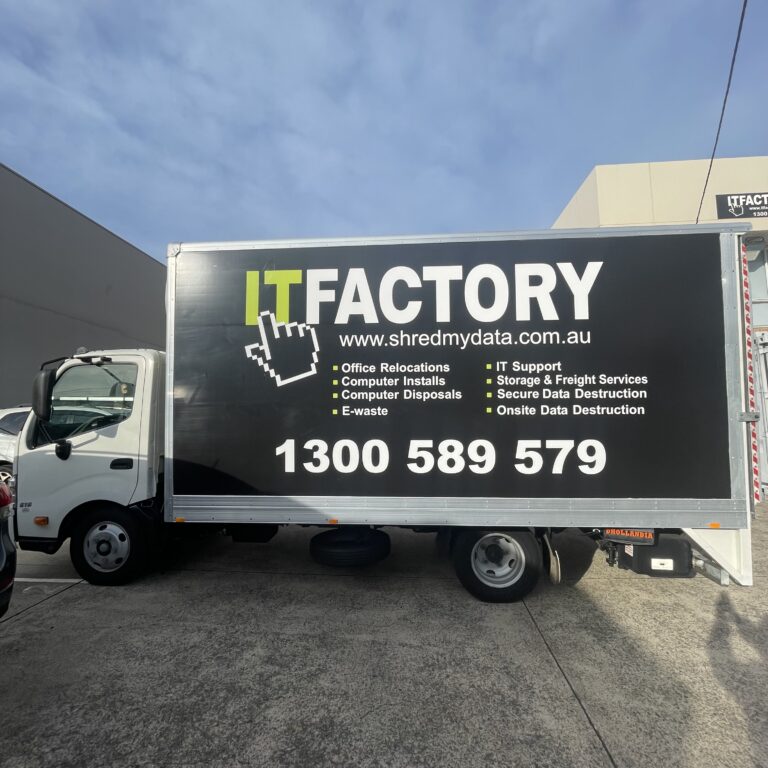 Mobile data destruction truck for on-site service