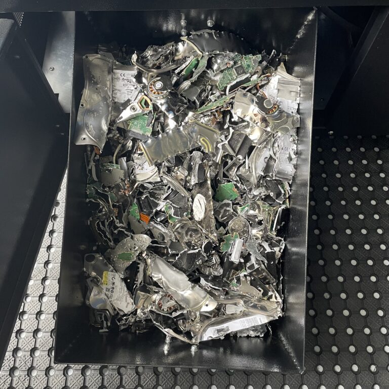 Destroyed hard drives after secure processing